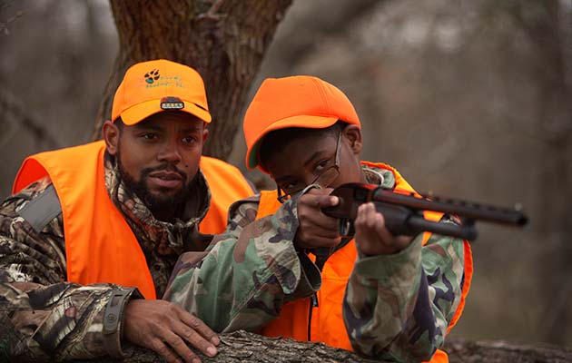 Father and son hunting