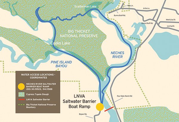 Cooks Lake to Scatterman Paddling Trail - Neches Paddling Map