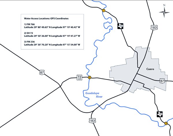 Guadalupe Valley Paddling Trail - cuerolinemap